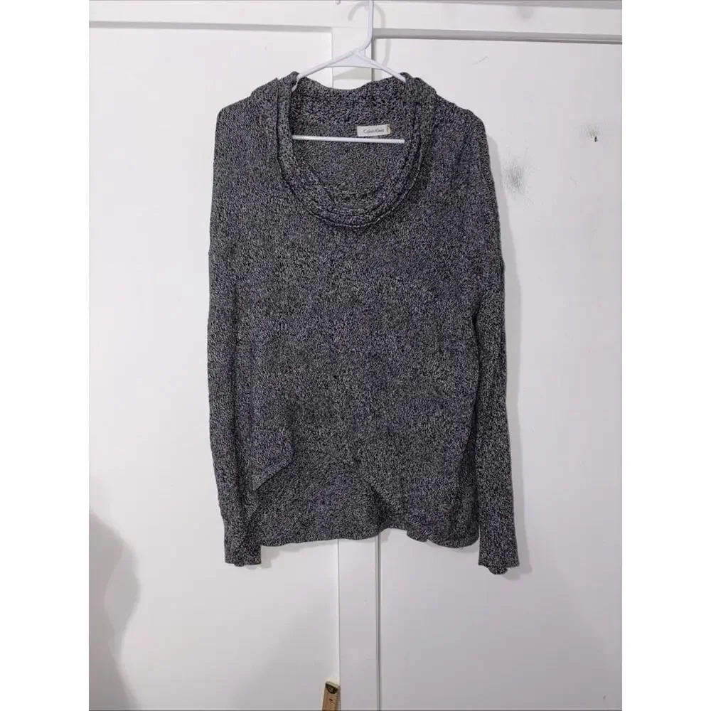 Calvin Klein heather gray cowl neck‎ high low sweater XL